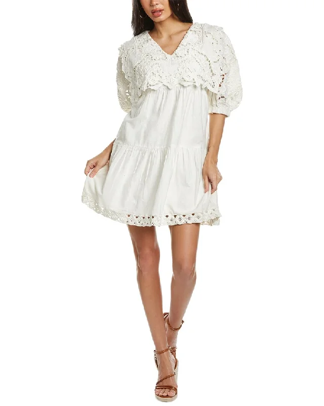 Limited Edition, Limited Price!Limited Edition, Limited Price!SEA NY Anita Eyelet Puff Sleeve Linen-Blend Mini Dress Limited Edition, Limited Price!Limited Edition, Limited Price!SEA NY Anita Eyelet Puff Sleeve Linen-Blend Mini Dress