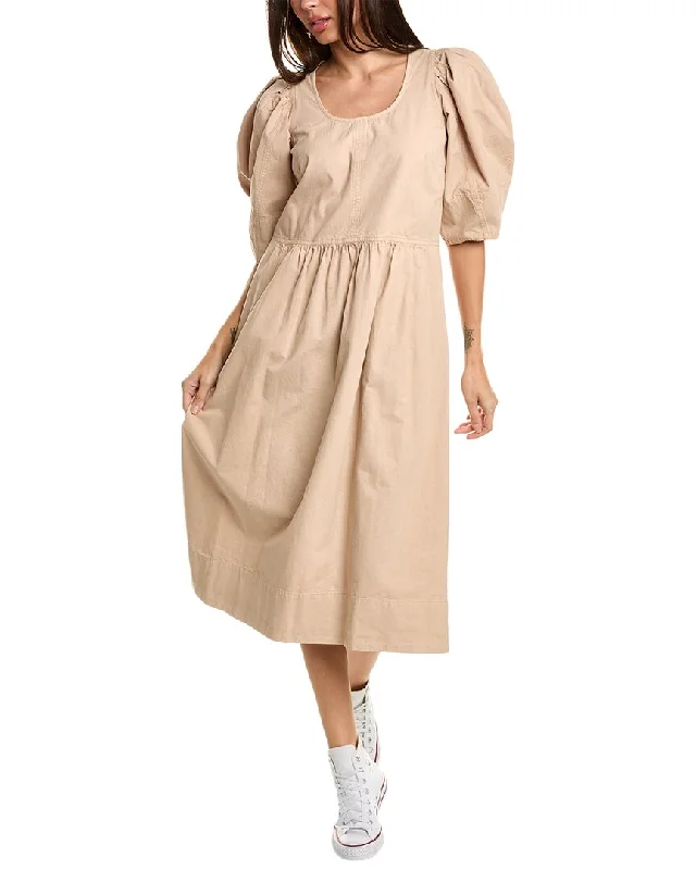 Every Deal is a Steal!Every Deal is a Steal!SEA NY Cara Twill Puff Sleeve Midi Dress Every Deal is a Steal!Every Deal is a Steal!SEA NY Cara Twill Puff Sleeve Midi Dress