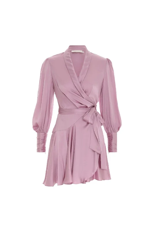 Everything Must Go!Everything Must Go!Silk Wrap Mini Dress In Light Purple