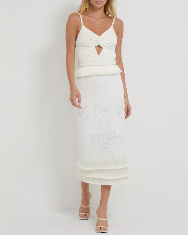 Save Money, Shop Happy!Save Money, Shop Happy!Sleeveless Lace Midi Dress In Ivory