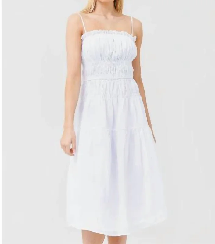 Limited Deals, Unlimited Savings!Limited Deals, Unlimited Savings!Smocked Midi Dress in White Limited Deals, Unlimited Savings!Limited Deals, Unlimited Savings!Smocked Midi Dress in White