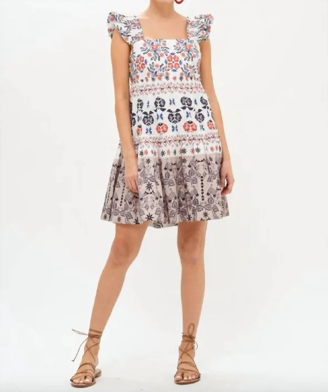 Limited Deals, Unlimited Savings!Limited Deals, Unlimited Savings!Smocked Square Neck Mini Dress In Navy Paradiso