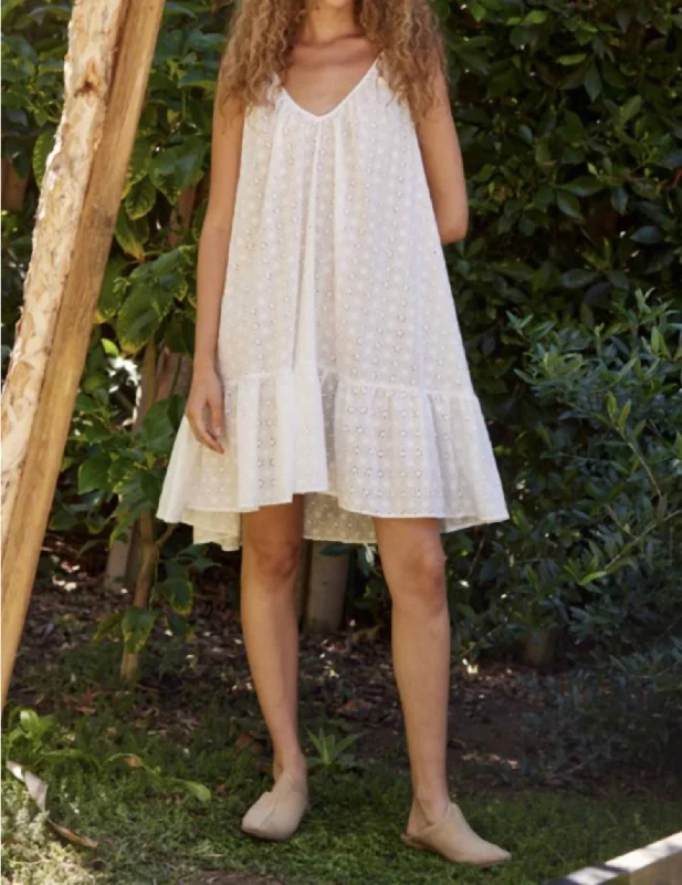 One Day Only – Huge Savings!One Day Only – Huge Savings!St Tropez Ruffle Mini Dress in White Eyelet