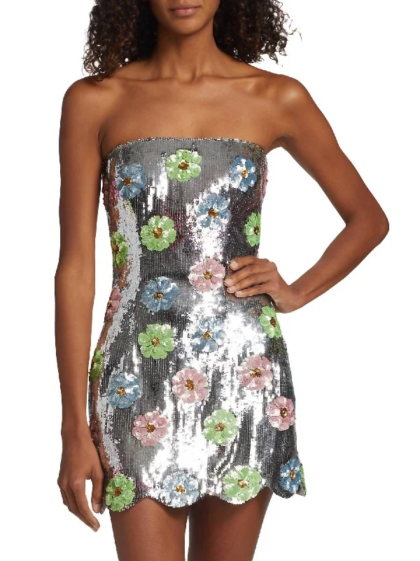 Get Ready to Save!Get Ready to Save!The Esme Mini Dress In Silver/pastel