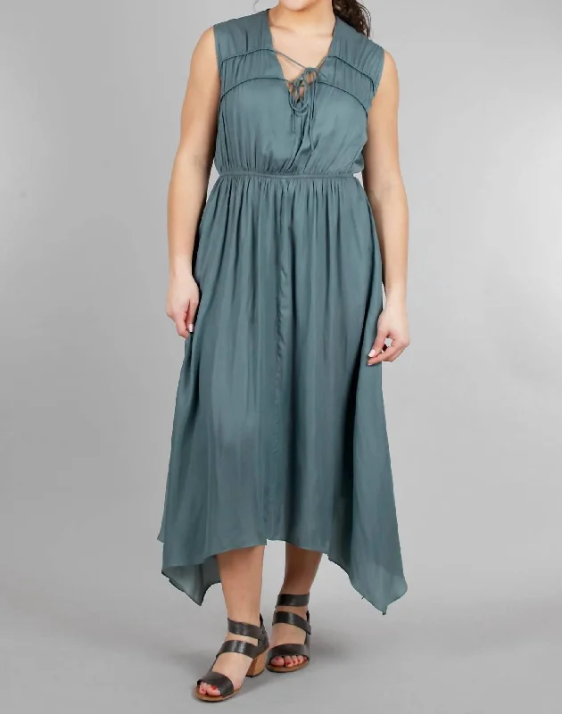 Best Price of the Season!Best Price of the Season!Unbalanced Midi Dress In Dusty Teal Best Price of the Season!Best Price of the Season!Unbalanced Midi Dress In Dusty Teal