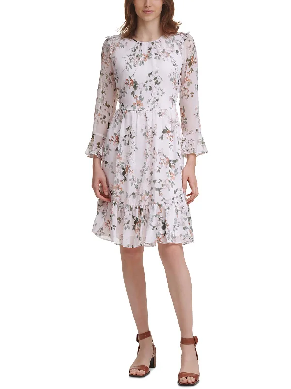 Huge Price Cuts Await!Huge Price Cuts Await!Womens Floral Print Knee-Length Midi Dress Huge Price Cuts Await!Huge Price Cuts Await!Womens Floral Print Knee-Length Midi Dress