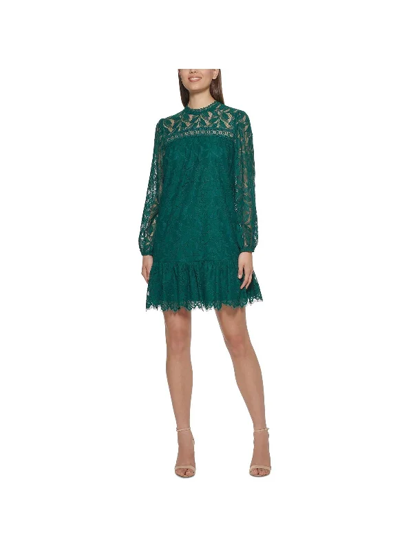 Shop the Hottest Deals!Shop the Hottest Deals!Womens Lace Puff Sleeve Mini Dress