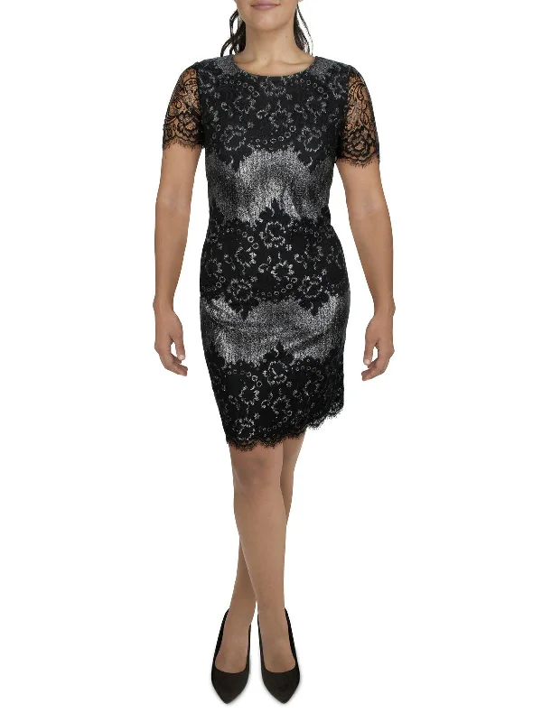 Time to Snag a Bargain!Time to Snag a Bargain!Womens Lace Scalloped Mini Dress