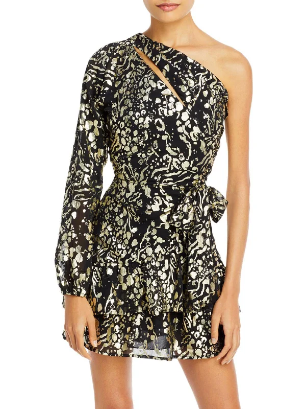Unmissable Offers Await!Unmissable Offers Await!Womens Metallic One Shoulder Mini Dress Unmissable Offers Await!Unmissable Offers Await!Womens Metallic One Shoulder Mini Dress