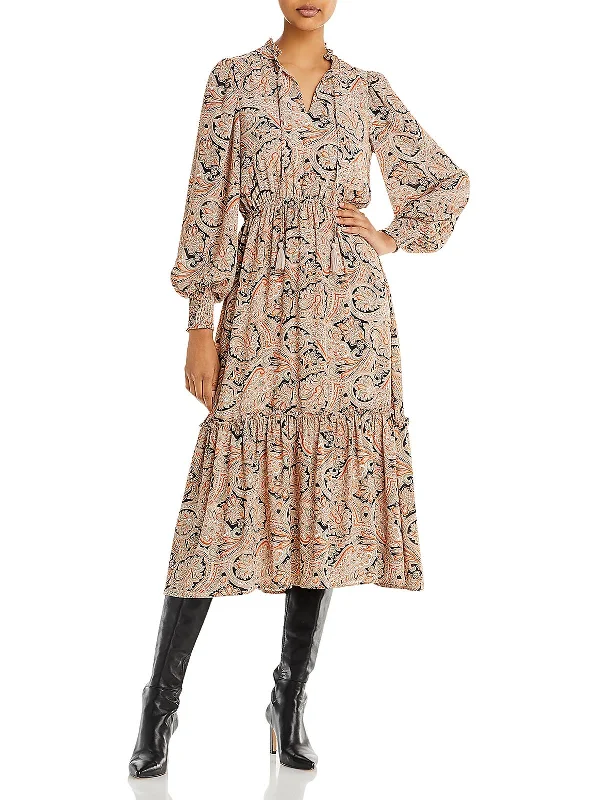 The Best Offers Are Here!The Best Offers Are Here!Womens Paisley Print Ruffle Neck Midi Dress The Best Offers Are Here!The Best Offers Are Here!Womens Paisley Print Ruffle Neck Midi Dress