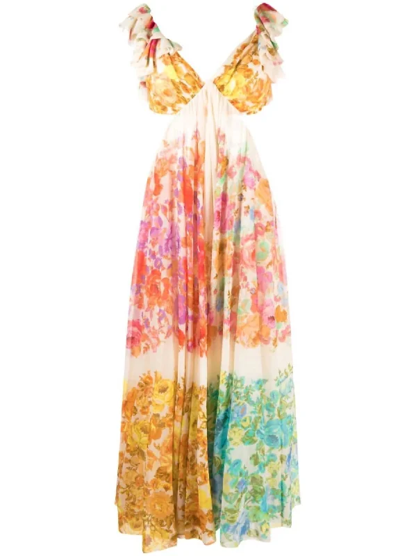 Flash Deals – Act Quickly!Flash Deals – Act Quickly!Women's Raie Frill Shoulder Midi Dress In Multi Flash Deals – Act Quickly!Flash Deals – Act Quickly!Women's Raie Frill Shoulder Midi Dress In Multi