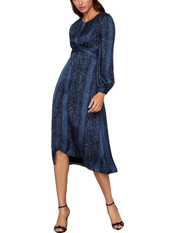 Best Price of the Season!Best Price of the Season!Womens Snake Print Faux-Wrap Midi Dress
