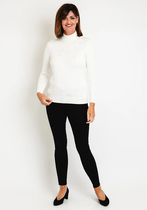Limited Time Offer!Limited Time Offer!Castle Of Ireland Embroidered Diamante Sweater, White Limited Time Offer!Limited Time Offer!Castle Of Ireland Embroidered Diamante Sweater, White
