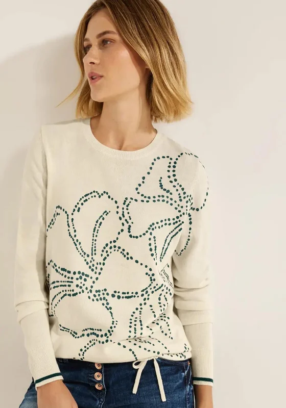 Your Discount is Waiting!Your Discount is Waiting!Cecil Floral Dot Print Knit Sweater, Raw Sand Beige Your Discount is Waiting!Your Discount is Waiting!Cecil Floral Dot Print Knit Sweater, Raw Sand Beige