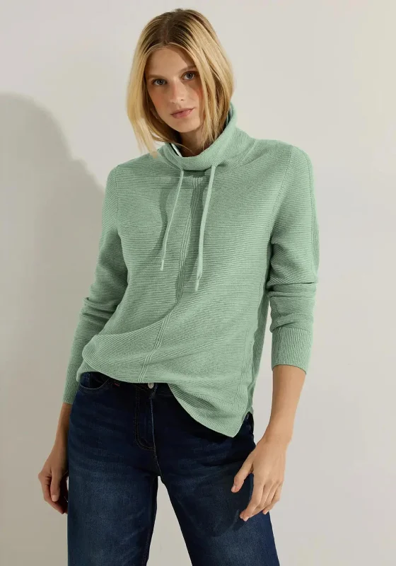 Buy One, Get One Free!Buy One, Get One Free!Cecil Drawstring Neckline Ribbed Sweater, Clear Sage Green Buy One, Get One Free!Buy One, Get One Free!Cecil Drawstring Neckline Ribbed Sweater, Clear Sage Green