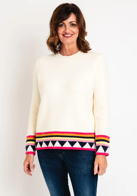 Exclusive Deals Just for You!Exclusive Deals Just for You!D.e.c.k by Decollage One Size Print Trim Knitted Sweater, Cream Exclusive Deals Just for You!Exclusive Deals Just for You!D.e.c.k by Decollage One Size Print Trim Knitted Sweater, Cream