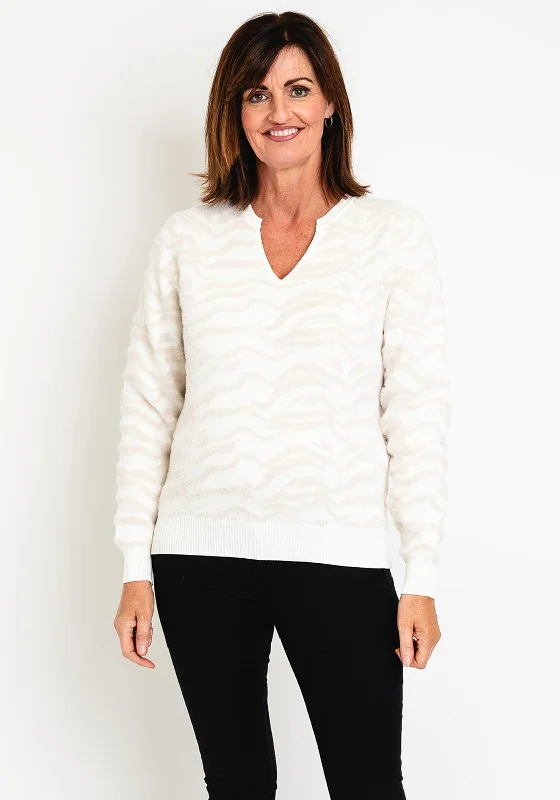 Huge Price Cuts Await!Huge Price Cuts Await!Eva Kayan Zebra Print Fur Knit Sweater, Latte Huge Price Cuts Await!Huge Price Cuts Await!Eva Kayan Zebra Print Fur Knit Sweater, Latte