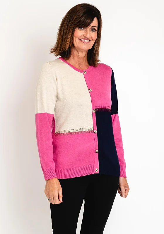 Score Big Savings Today!Score Big Savings Today!Natalia Collection Colour Block Knit Cardigan, Pink Score Big Savings Today!Score Big Savings Today!Natalia Collection Colour Block Knit Cardigan, Pink