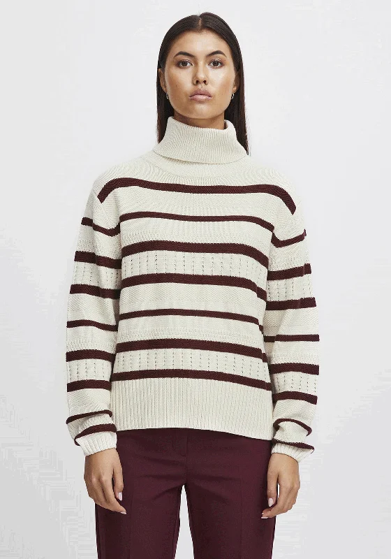 Limited Edition, Limited Price!Limited Edition, Limited Price!Ichi Relaxed Stripe Knitted Sweater, Birch Limited Edition, Limited Price!Limited Edition, Limited Price!Ichi Relaxed Stripe Knitted Sweater, Birch