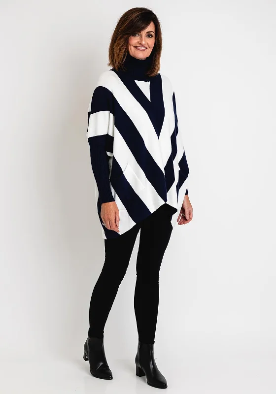 Exclusive Deals Just for You!Exclusive Deals Just for You!Serafina Collection Zig Zag Print Oversized Jumper, Navy & White