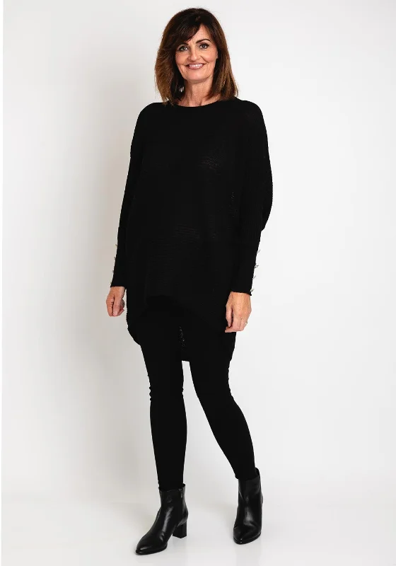 One Day Only – Huge Savings!One Day Only – Huge Savings!Serafina Collection One Size Embellished Cuff Longline Sweater, Black One Day Only – Huge Savings!One Day Only – Huge Savings!Serafina Collection One Size Embellished Cuff Longline Sweater, Black