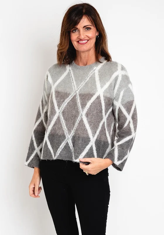 Your Shopping Spree Starts Here!Your Shopping Spree Starts Here!Malissa J One Size Embellished Argle Knit Jumper, Grey Your Shopping Spree Starts Here!Your Shopping Spree Starts Here!Malissa J One Size Embellished Argle Knit Jumper, Grey