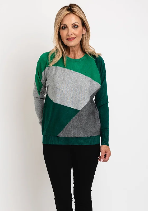 Shop Smart, Save Big!Shop Smart, Save Big!Micha Block Pattern Knit Sweater, Green Multi Shop Smart, Save Big!Shop Smart, Save Big!Micha Block Pattern Knit Sweater, Green Multi