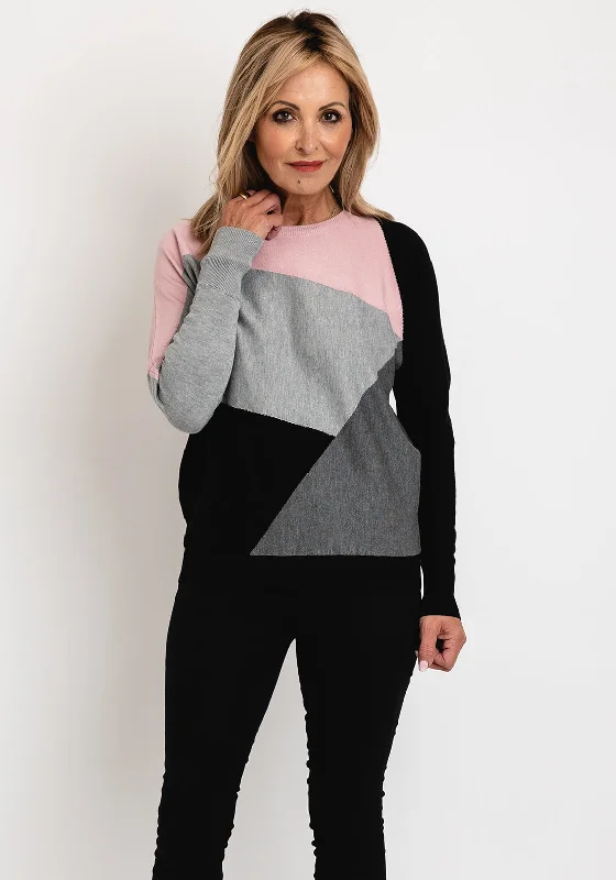 Limited Edition, Limited Price!Limited Edition, Limited Price!Micha Block Pattern Knit Sweater, Pink Multi