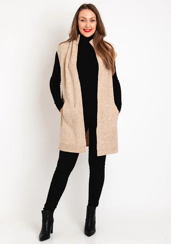 Everything Must Go!Everything Must Go!Monari Hooded Long Open Knit Cardigan, Beige Everything Must Go!Everything Must Go!Monari Hooded Long Open Knit Cardigan, Beige