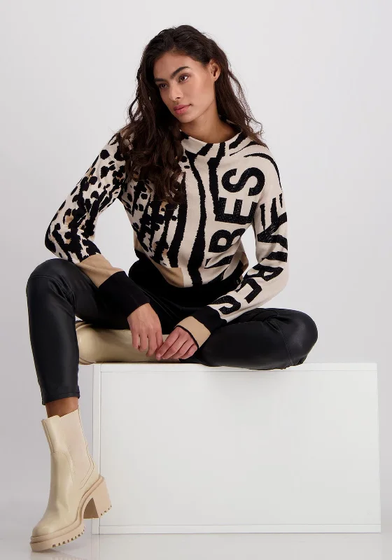 Unmissable Offers Await!Unmissable Offers Await!Monari Embellished Text Print Sweater, Beige Unmissable Offers Await!Unmissable Offers Await!Monari Embellished Text Print Sweater, Beige