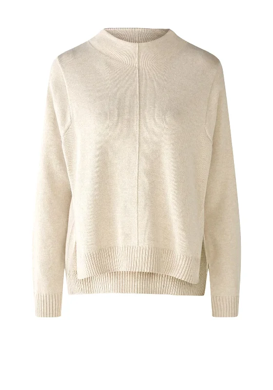 Save More Than Ever!Save More Than Ever!Oui Cotton Blend Knitted Jumper, Light Beige Save More Than Ever!Save More Than Ever!Oui Cotton Blend Knitted Jumper, Light Beige