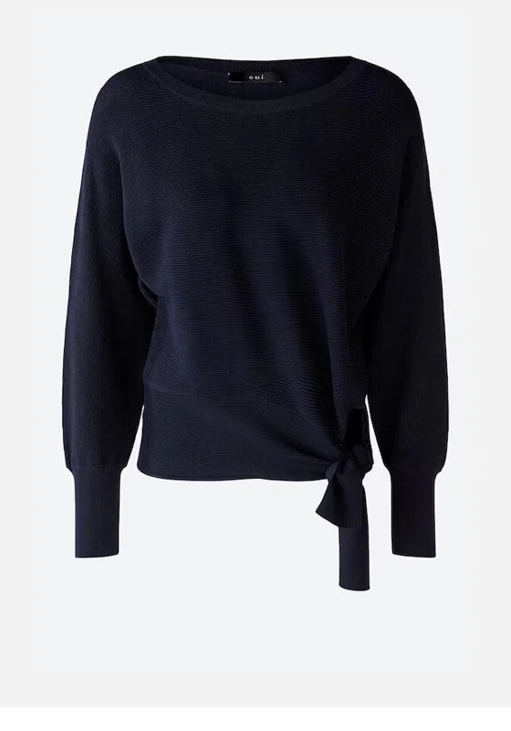 Limited Edition, Limited Price!Limited Edition, Limited Price!OUI Tie Waist Knit Jumper, Dark Blue Limited Edition, Limited Price!Limited Edition, Limited Price!OUI Tie Waist Knit Jumper, Dark Blue