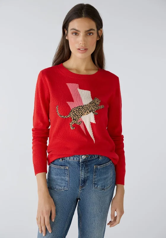Today’s Deals, Tomorrow’s Regrets!Today’s Deals, Tomorrow’s Regrets!Oui Lightning Bolt Leopard Motif Jumper, Red Camel Today’s Deals, Tomorrow’s Regrets!Today’s Deals, Tomorrow’s Regrets!Oui Lightning Bolt Leopard Motif Jumper, Red Camel