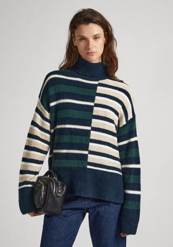 Best Price of the Season!Best Price of the Season!Pepe Jeans Denver Striped Turtleneck Sweater, Regent Green Best Price of the Season!Best Price of the Season!Pepe Jeans Denver Striped Turtleneck Sweater, Regent Green