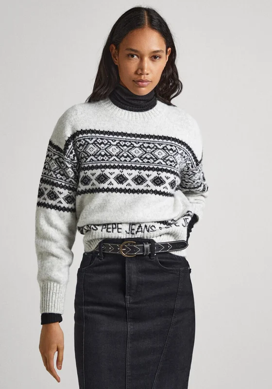 Unmissable Offers Await!Unmissable Offers Await!Pepe Jeans Elodi Nordic Crew Neck Sweater, Ivory Unmissable Offers Await!Unmissable Offers Await!Pepe Jeans Elodi Nordic Crew Neck Sweater, Ivory