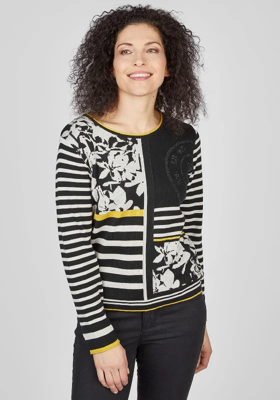 Great Deals, Just for You!Great Deals, Just for You!Rabe Dual Print Knit Sweater, Black Great Deals, Just for You!Great Deals, Just for You!Rabe Dual Print Knit Sweater, Black