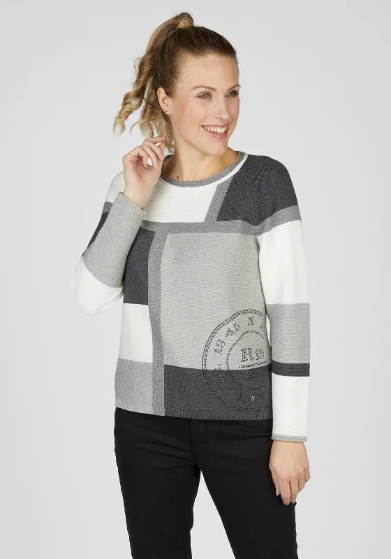 Save Up to 50% Off!Save Up to 50% Off!Rabe Colour Block Knit Sweater, Grey