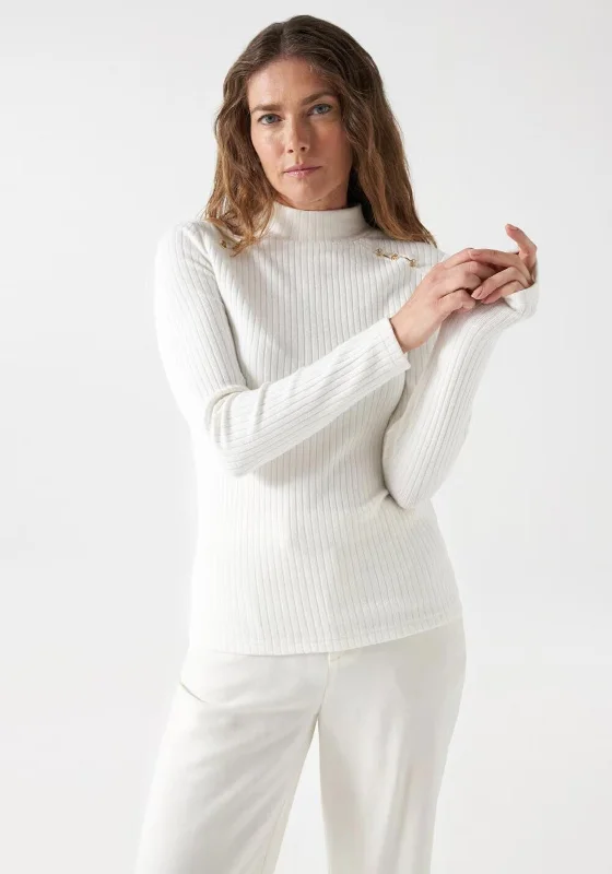 Instant Savings Await!Instant Savings Await!Salsa Metallic Applique Knit Jumper, Pearl Instant Savings Await!Instant Savings Await!Salsa Metallic Applique Knit Jumper, Pearl