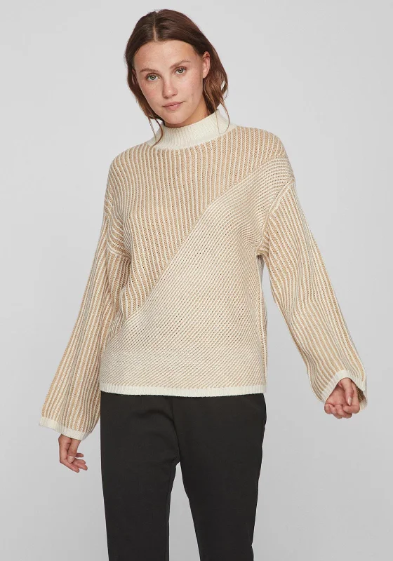 Everything Must Go!Everything Must Go!Vila Dubline High Neck Knit Sweater, Cornstalk Everything Must Go!Everything Must Go!Vila Dubline High Neck Knit Sweater, Cornstalk