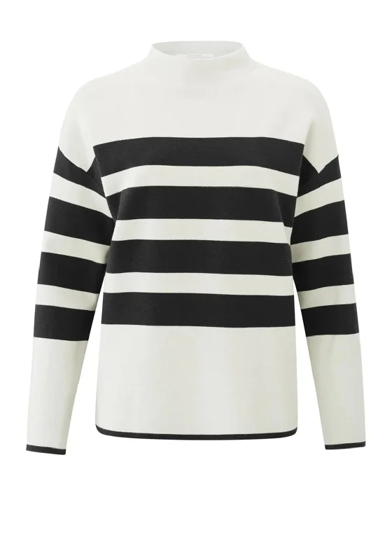 Crazy Discounts Inside!Crazy Discounts Inside!YAYA High Neck Striped Sweater, Black