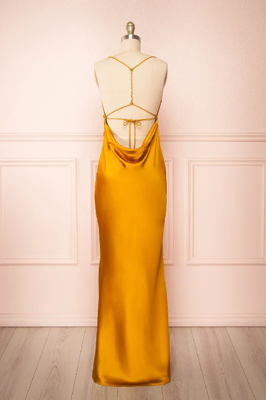 More Discounts, More Joy!More Discounts, More Joy!Areane Yellow | Cowl Neck Satin Maxi Dress w/ Chain More Discounts, More Joy!More Discounts, More Joy!Areane Yellow | Cowl Neck Satin Maxi Dress w/ Chain