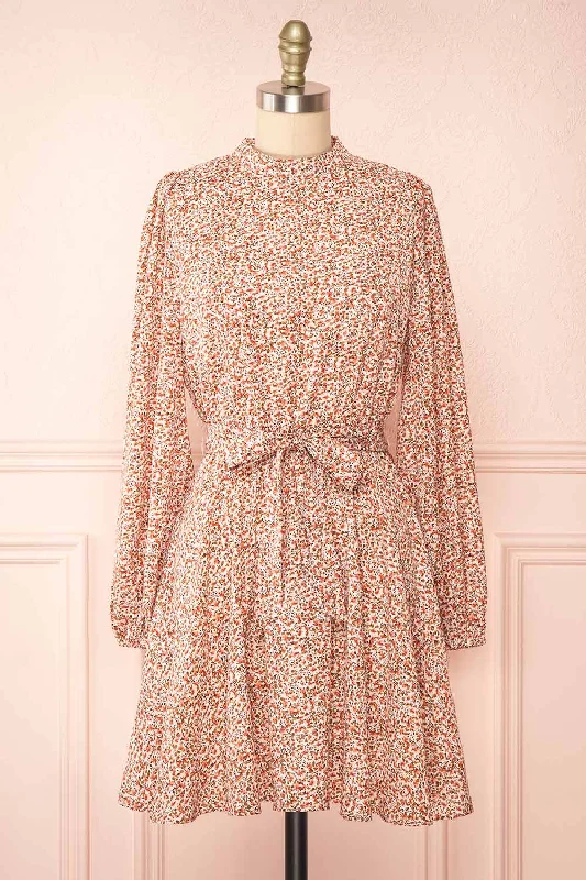 Hurry, Sale Ends Soon!Hurry, Sale Ends Soon!Asma | Short Floral Dress w/ High Collar Hurry, Sale Ends Soon!Hurry, Sale Ends Soon!Asma | Short Floral Dress w/ High Collar