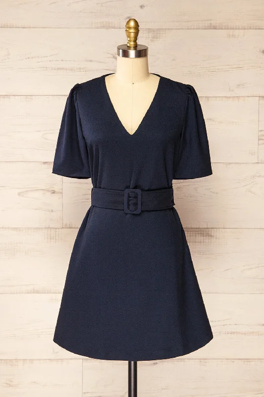 Grab Yours Before It’s Too Late!Grab Yours Before It’s Too Late!Bangkok Navy | Short A-Line Dress w/ Belt Grab Yours Before It’s Too Late!Grab Yours Before It’s Too Late!Bangkok Navy | Short A-Line Dress w/ Belt