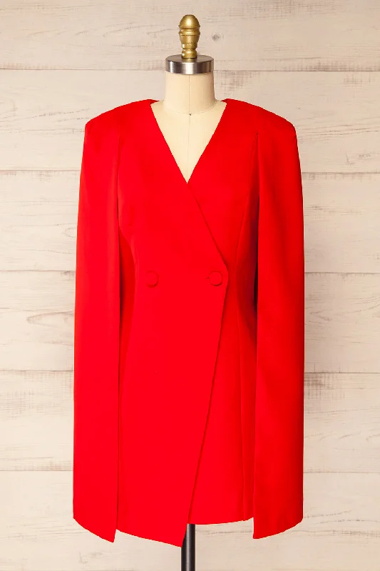 Save Up to 50% Off!Save Up to 50% Off!Baumeles Red | Cape Blazer Dress