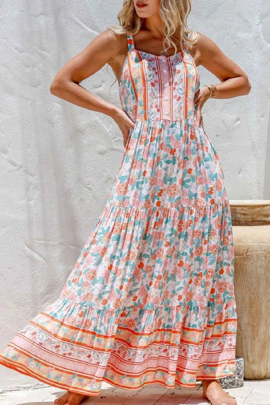 Limited Time Offer!Limited Time Offer!NEW! Floral Sleeveless Tiered Maxi Dress