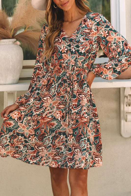 Best Deals Just for You!Best Deals Just for You!Boho Paisley Long Sleeve Dress