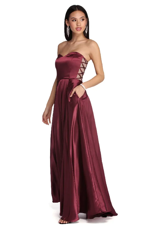 One Day Only – Huge Savings!One Day Only – Huge Savings!Courtney Formal Satin Sleeveless Dress One Day Only – Huge Savings!One Day Only – Huge Savings!Courtney Formal Satin Sleeveless Dress