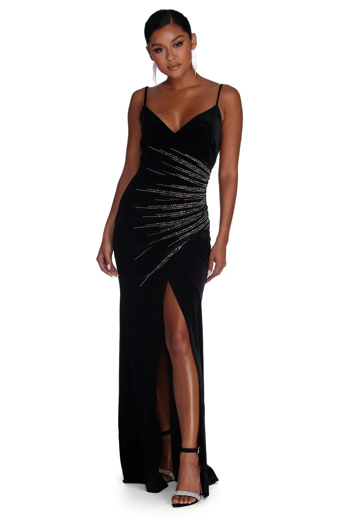 Crazy Discounts Inside!Crazy Discounts Inside!Emmalyn Formal Heat Stone Velvet Dress Crazy Discounts Inside!Crazy Discounts Inside!Emmalyn Formal Heat Stone Velvet Dress