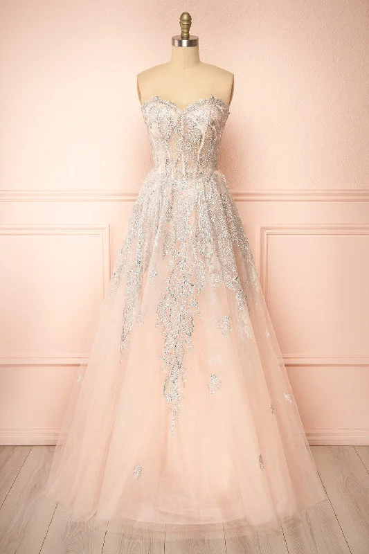 Score Huge Discounts Today!Score Huge Discounts Today!Evandra | Pink Tulle Maxi Dress w/ Silver Glitter Score Huge Discounts Today!Score Huge Discounts Today!Evandra | Pink Tulle Maxi Dress w/ Silver Glitter