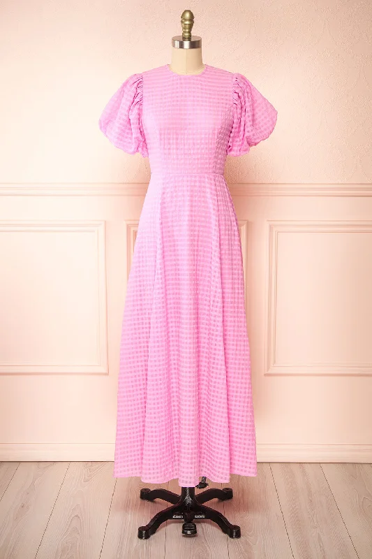 Shop Before It’s Gone!Shop Before It’s Gone!Geb | Pink Maxi Dress w/ Open Back